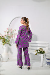 Purple Blossom Printed Lounge Set
